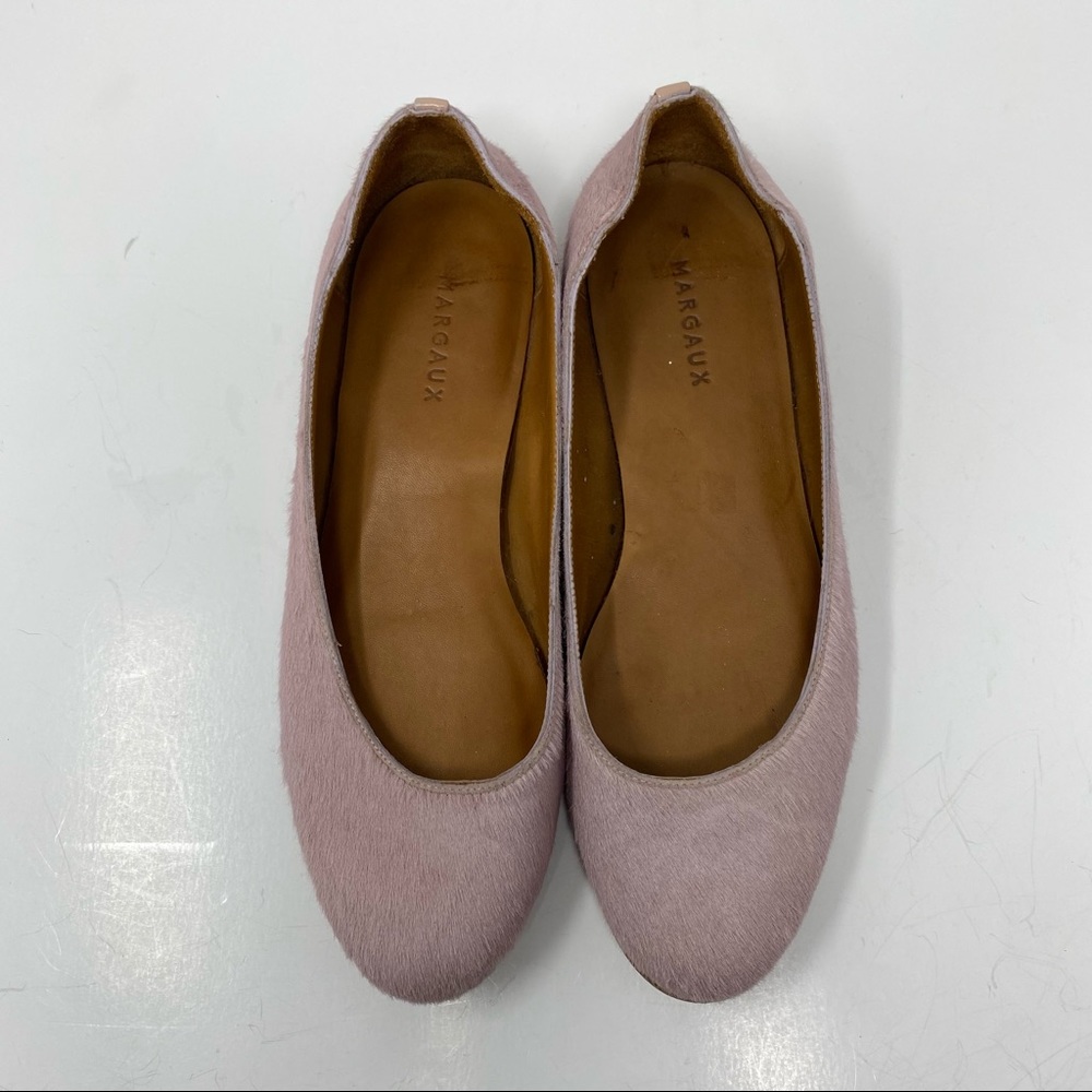 Margaux Pink Calf Hair Flats Sz 37 1/2